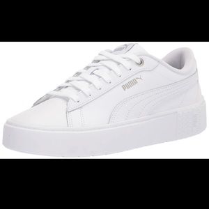 White puma platform sneakers